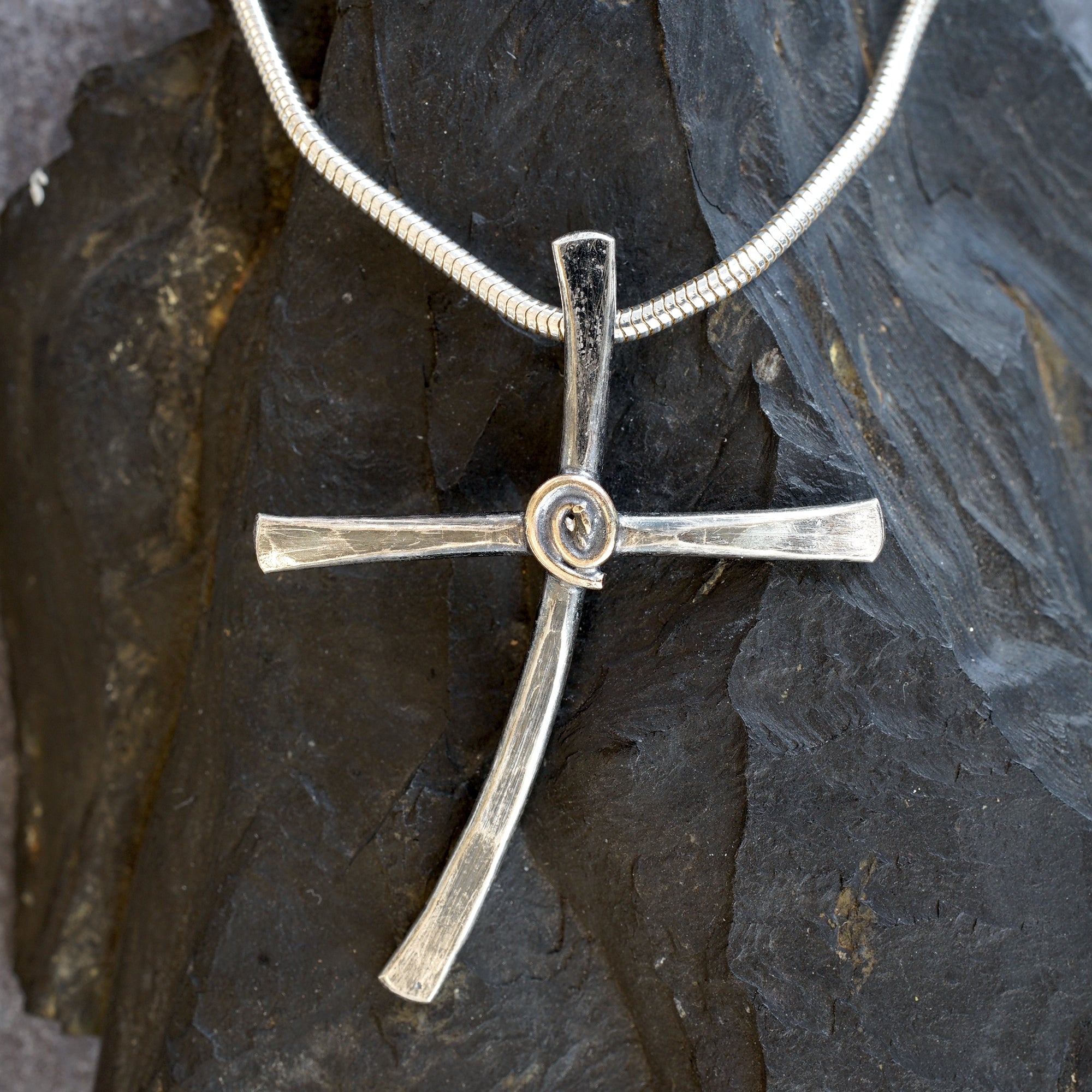 Sterling Silver and 9ct gold cross from Angela Kelly Jewellery Enniskillen Fermanagh