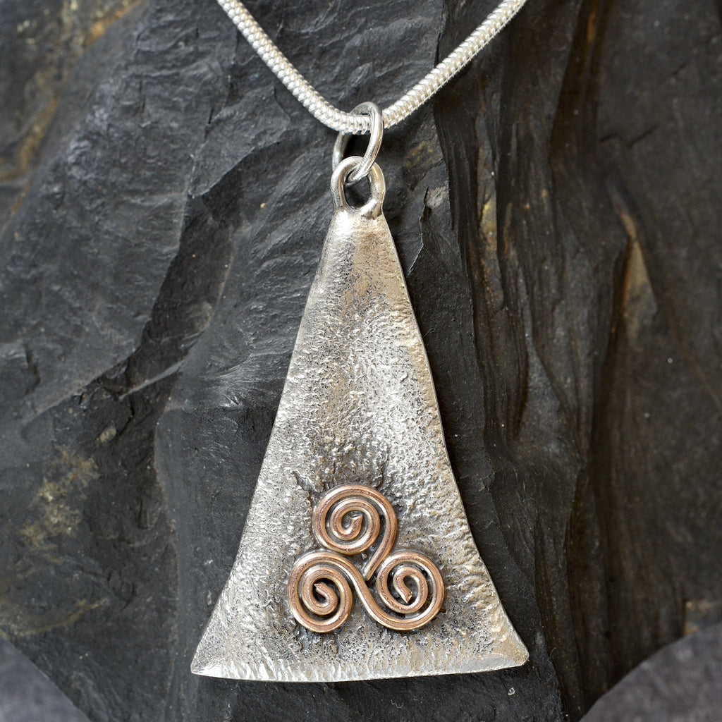 Celtic Connection Pendant in Sterling Silver & 9ct Rose Gold from Angela Kelly Jewellery Enniskillen Fermanagh