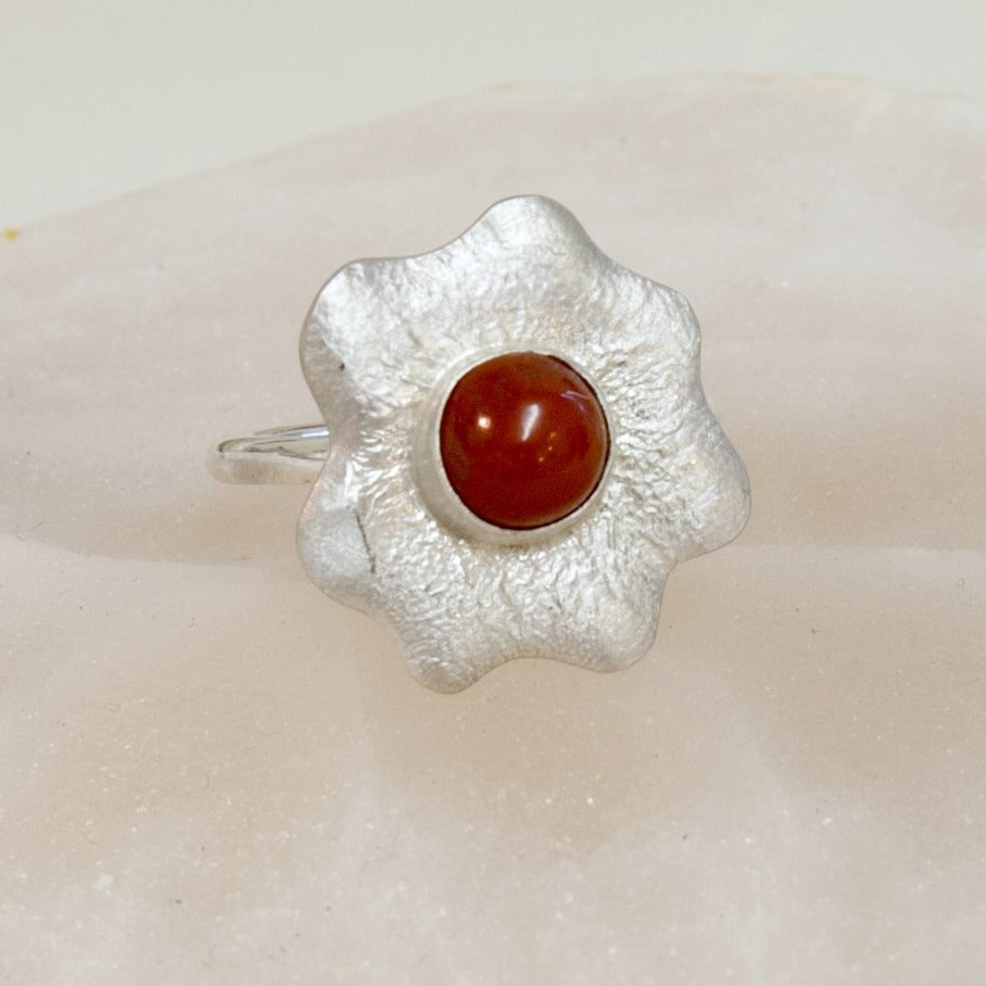 RJ16R Red Jasper & sterling Silver Organic Ring from Angela Kelly Jewellery Enniskillen Fermanagh