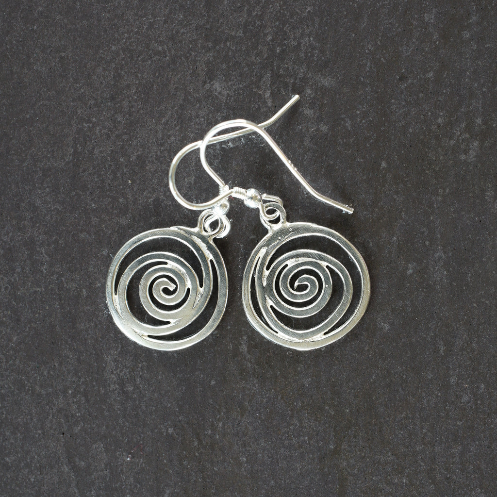 Sterling silver spiral drop earrings from Angela Kelly Jewellery Enniskillen Fermanagh