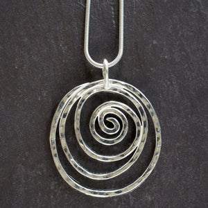 Sterling Silver Spiral Pendant (large) from Angela Kelly Jewellery Enniskillen Fermanagh