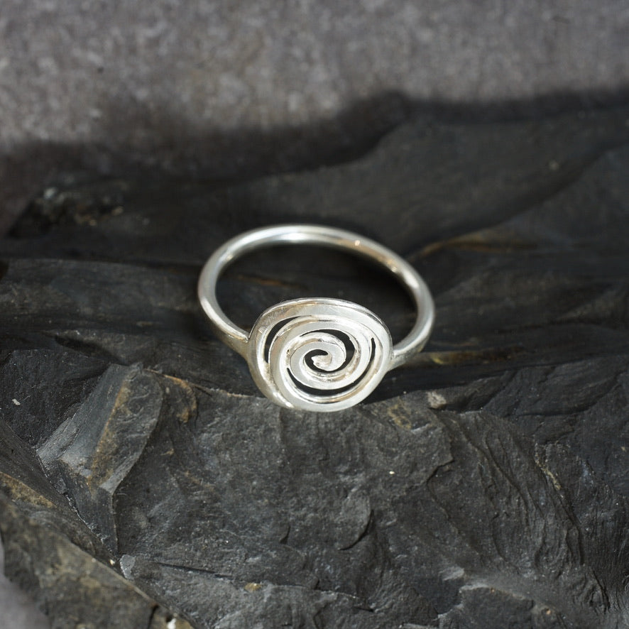 Sterling silver spiral ring from Angela Kelly Jewellery Enniskillen Fermanagh