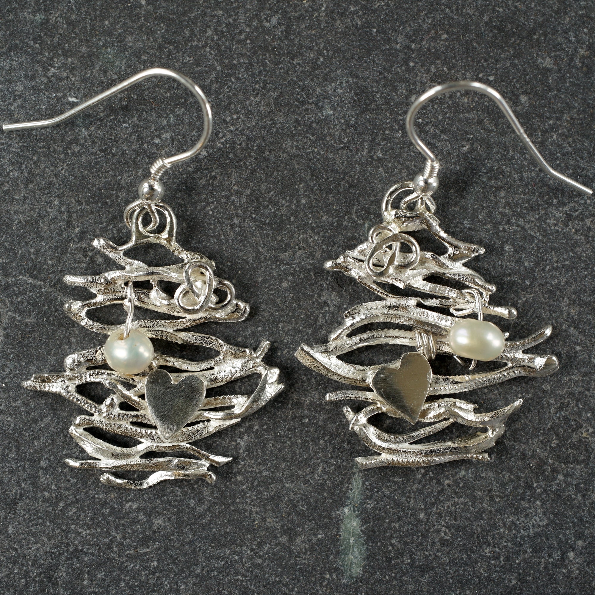 SF02E sterling silver fusion earrings with pearls from Angela Kelly Jewellery Enniskillen Fermanagh