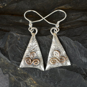 Celtic Connection Earrings in Sterling Silver & 9ct Rose Gold from Angela Kelly Jewellery Enniskillen Fermanagh
