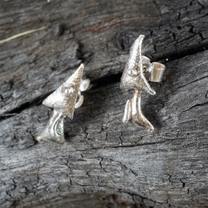 WW01SE magic mushroom stud earrings in sterling silver from Angela Kelly Jewellery Enniskillen Fermanagh